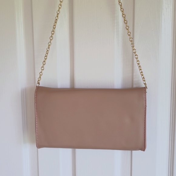 Steve Madden Nude Leather Clutch with Gold accent - Picture 6 of 15